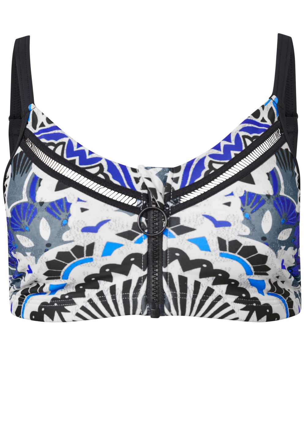 Venus Plus Size Clairette Zip-Up Swim Top Bikini - Calypso Bloom