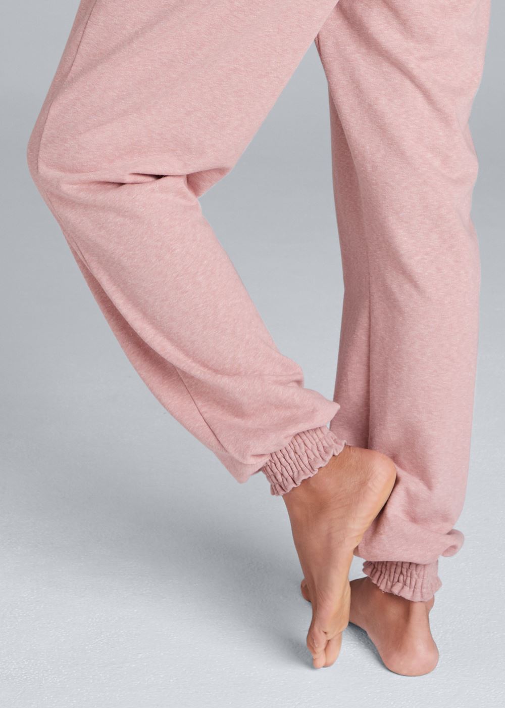 Venus Heathered Pink SMOCKED LOUNGE JUMPSUIT