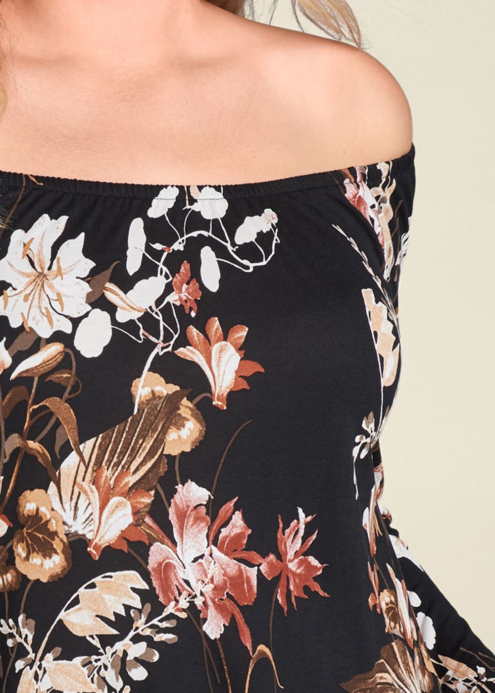 Venus Plus Size Off-The-Shoulder Floral Top