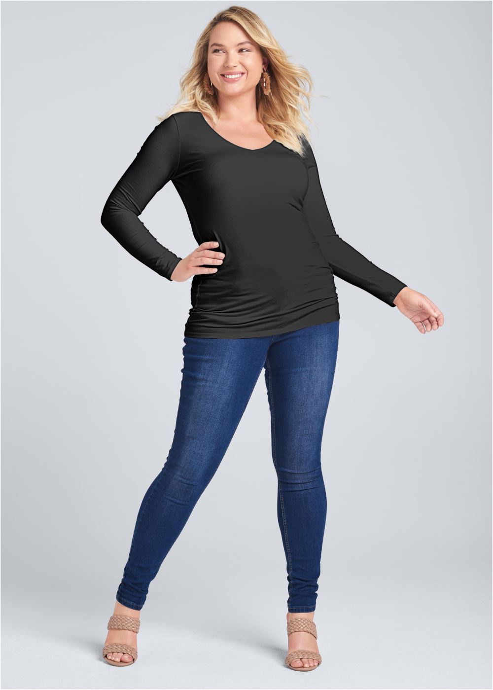 Venus Plus Size Long Sleeve Long And Lean Tee