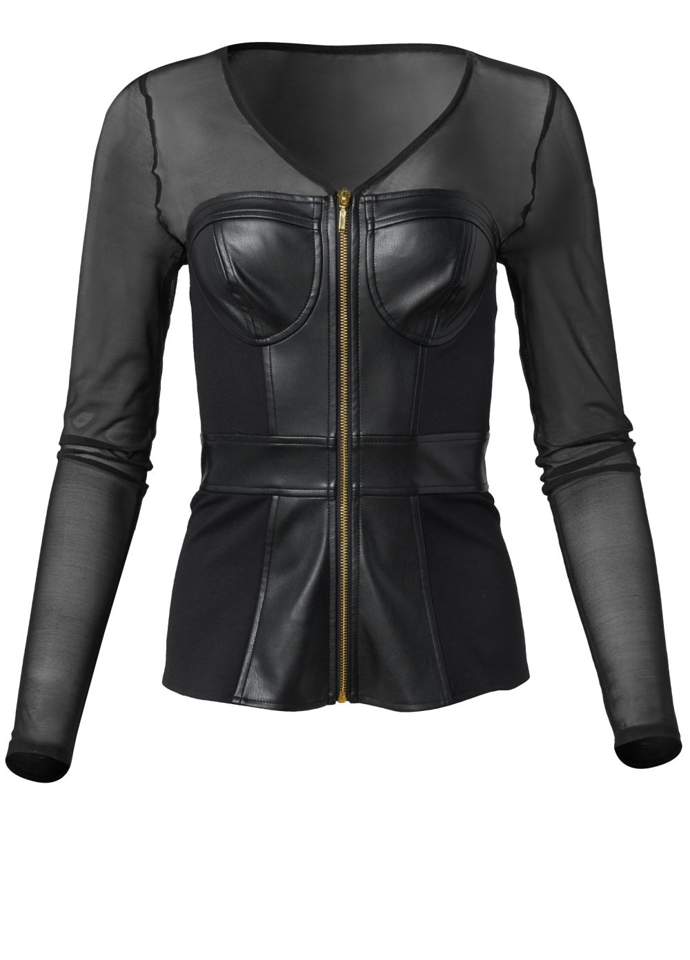 Venus Plus Size Faux-Leather Bustier Top