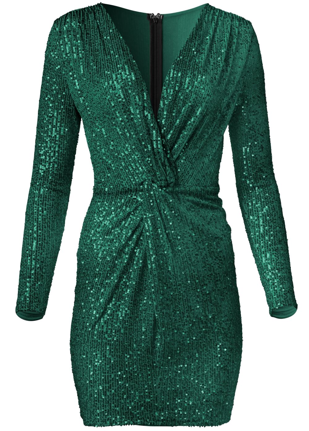Venus Plus Size Twist-Front Sequin Dress