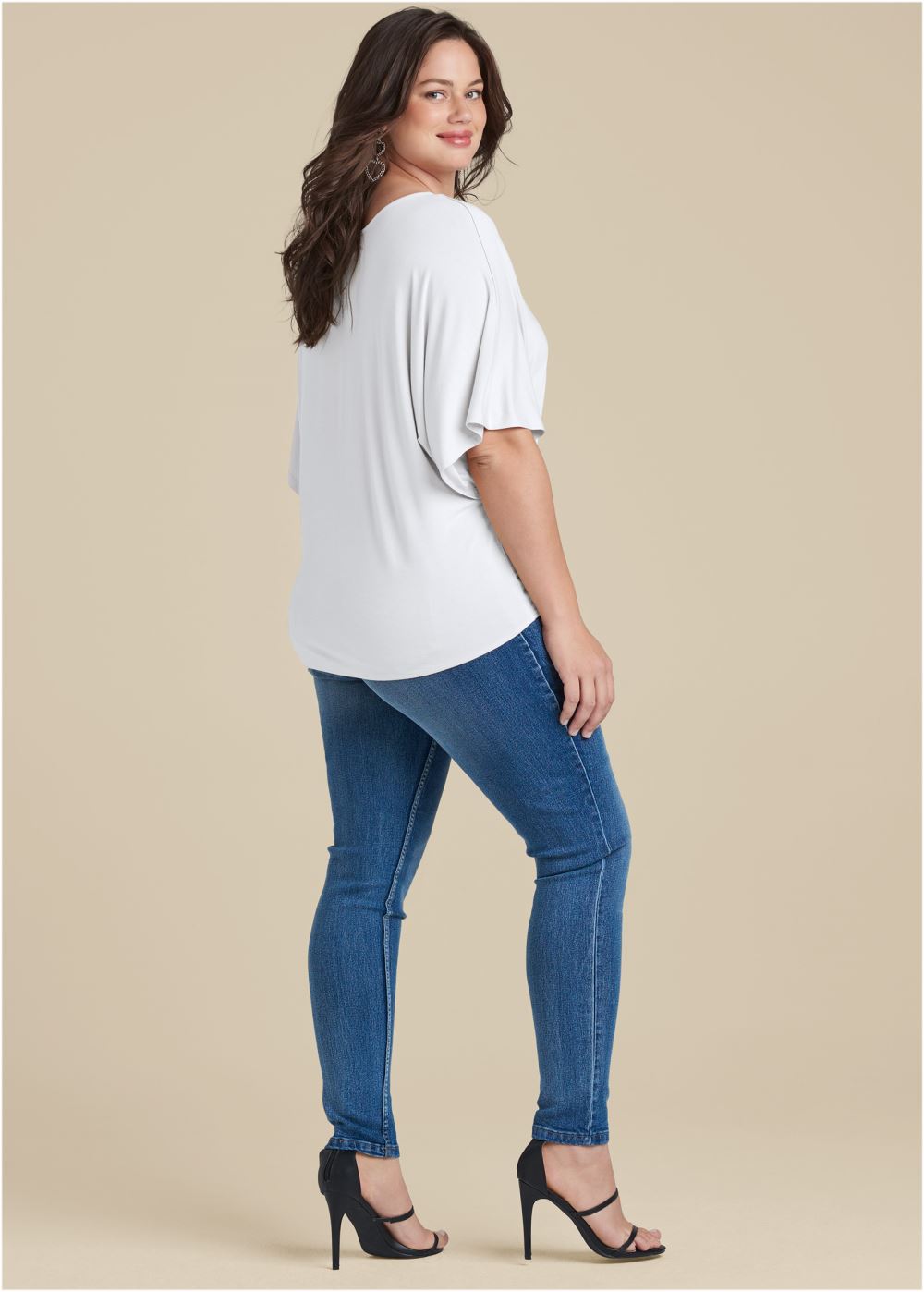 Venus Plus Size Knot Twist V-Neck Tee