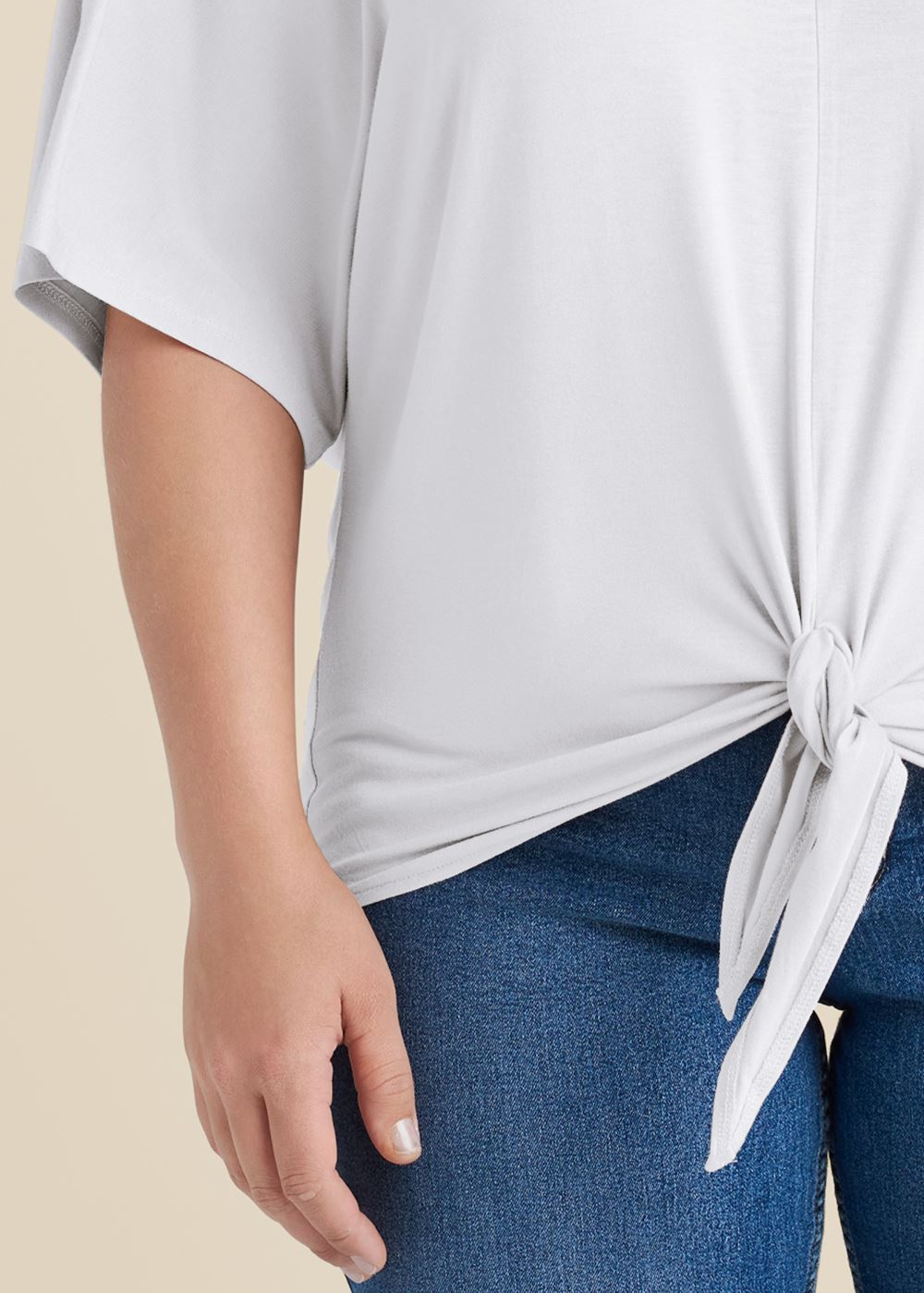 Venus Plus Size Knot Twist V-Neck Tee