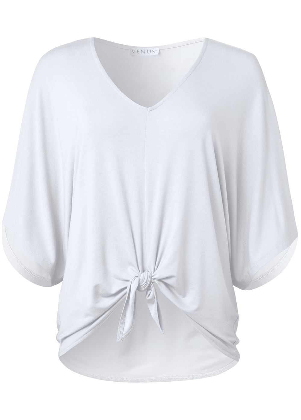 Venus Plus Size Knot Twist V-Neck Tee