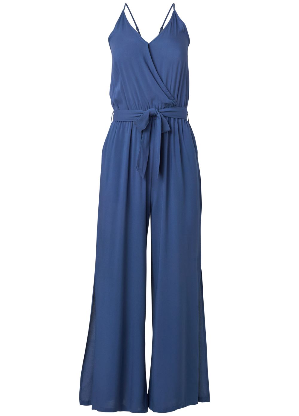 Venus Plus Size Ruffle Jumpsuit in Blue