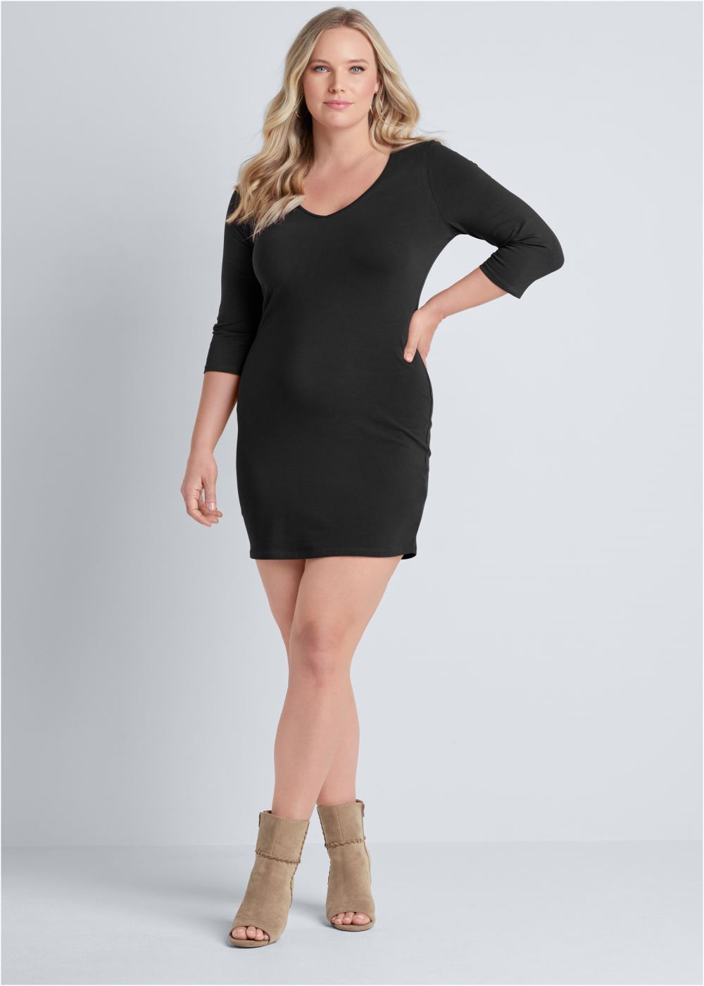 Venus Black Long And Lean Mini Dress