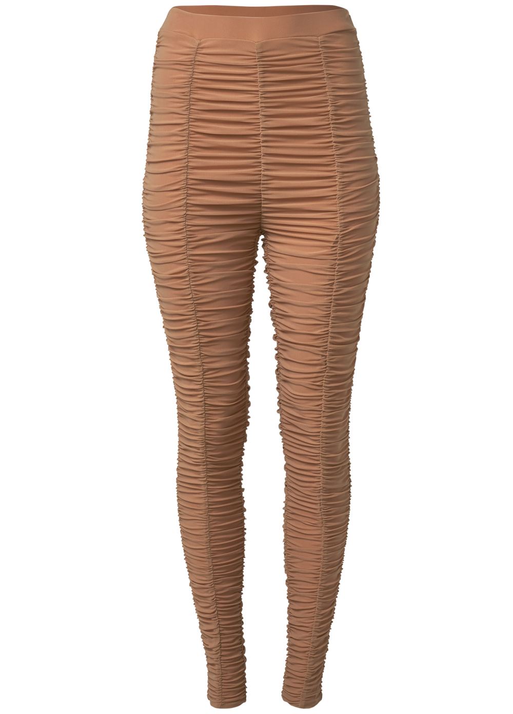 Venus Plus Size High-Waist Ruched Leggings in Tan