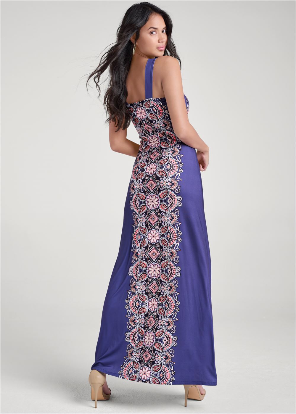 Venus Plus Size Beaded Print Dress