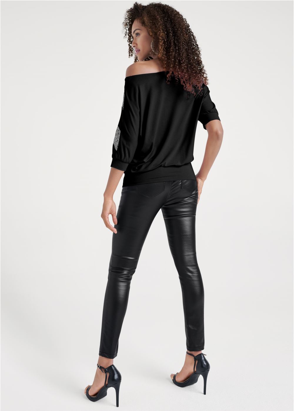 Venus Plus Size Off-Shoulder Sequin Top