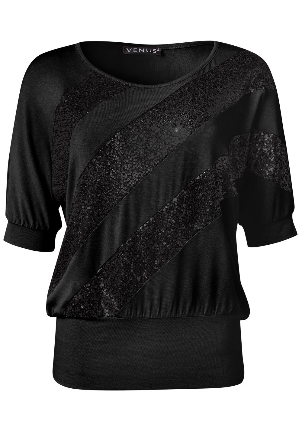 Venus Plus Size Off-Shoulder Sequin Top