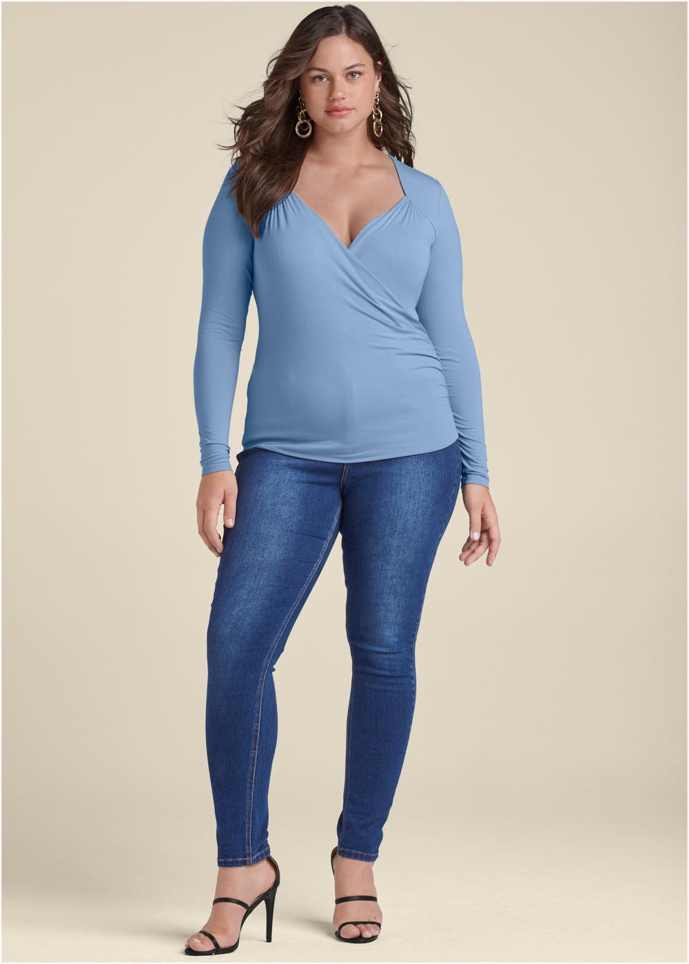 Venus Plus Size Surplice Neck Top