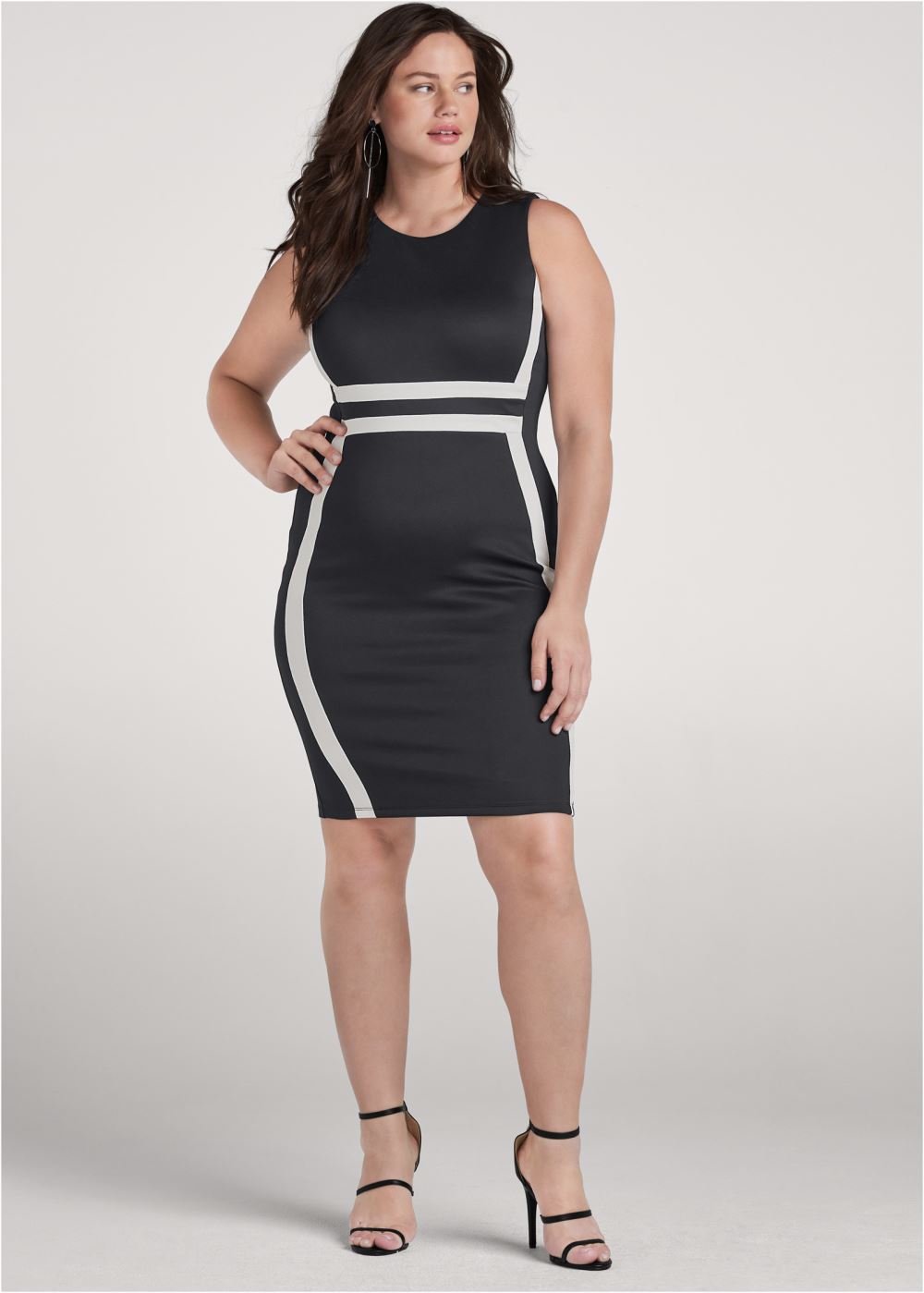 Venus Plus Size Color Block Bodycon Dress