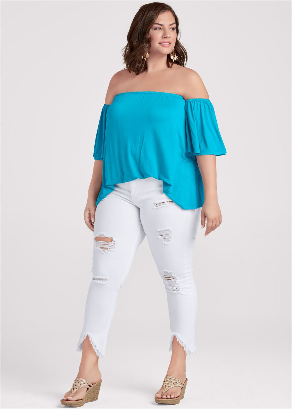 Venus Plus Size Off-The-Shoulder Top
