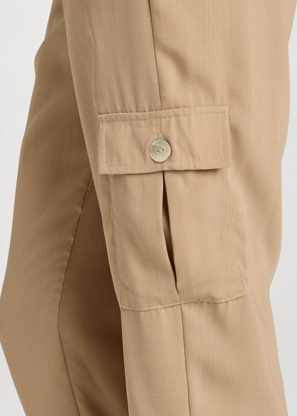 Venus Plus Size Lightweight Cargo Pants in Camel