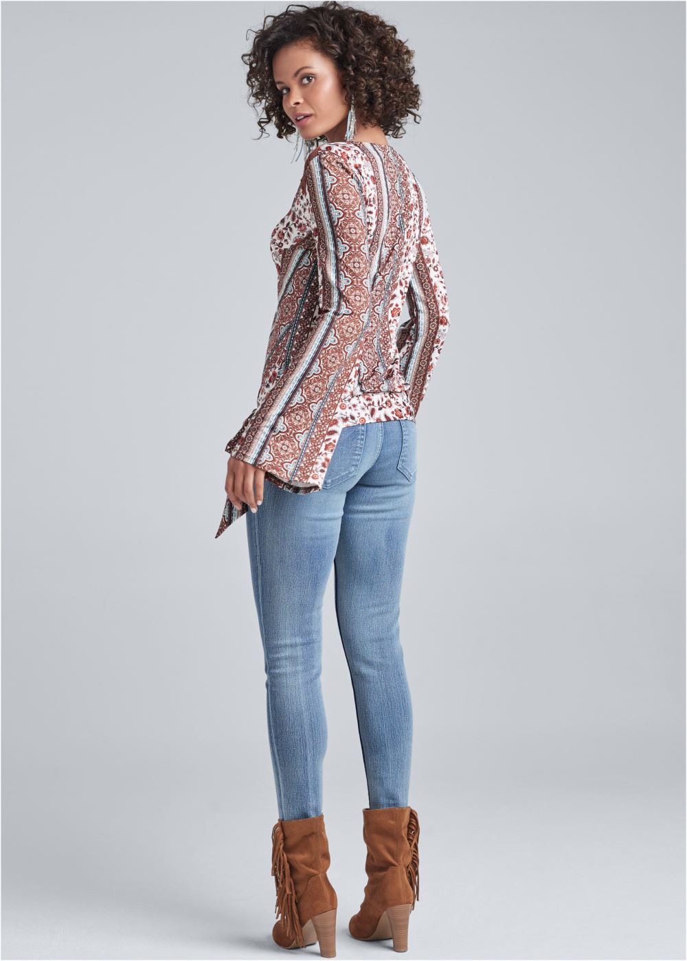 Venus Plus Size Printed Wrap Top