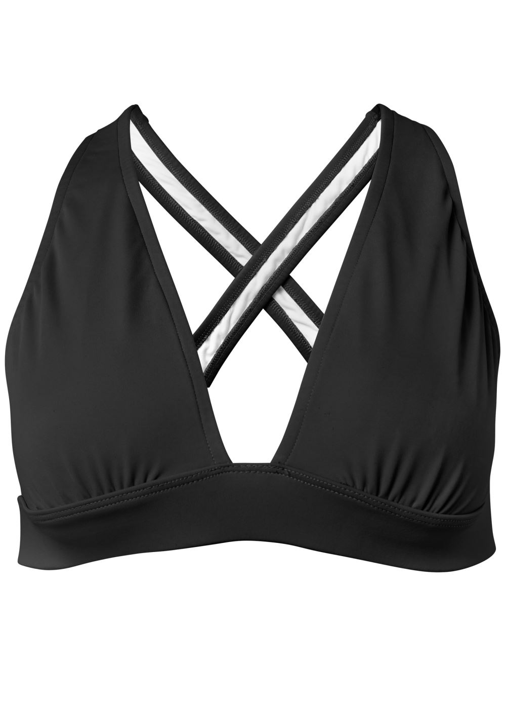 Venus Plus Size Sleek Cross Back Top Bikini - Black Beauty