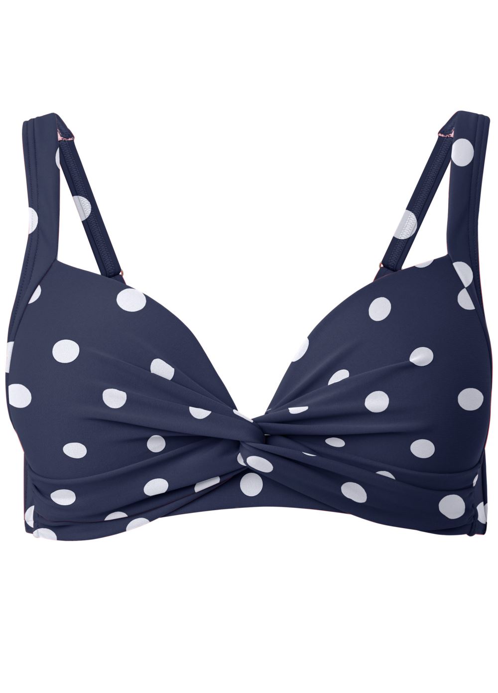 Venus Plus Size Twist Front Bikini Top Bikini - Sea Salt Dots