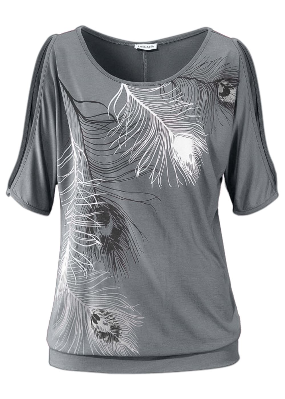 Venus Plus Size Feather Cold-Shoulder Tee
