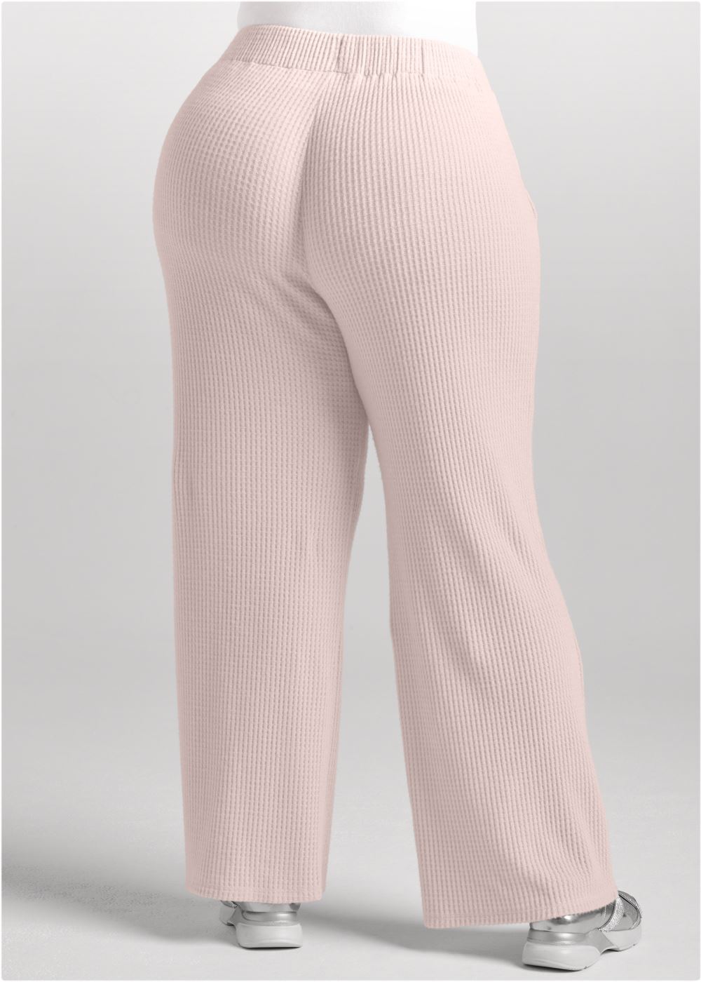 Venus Plus Size Brushed Waffle Lounge Pants in Mauve