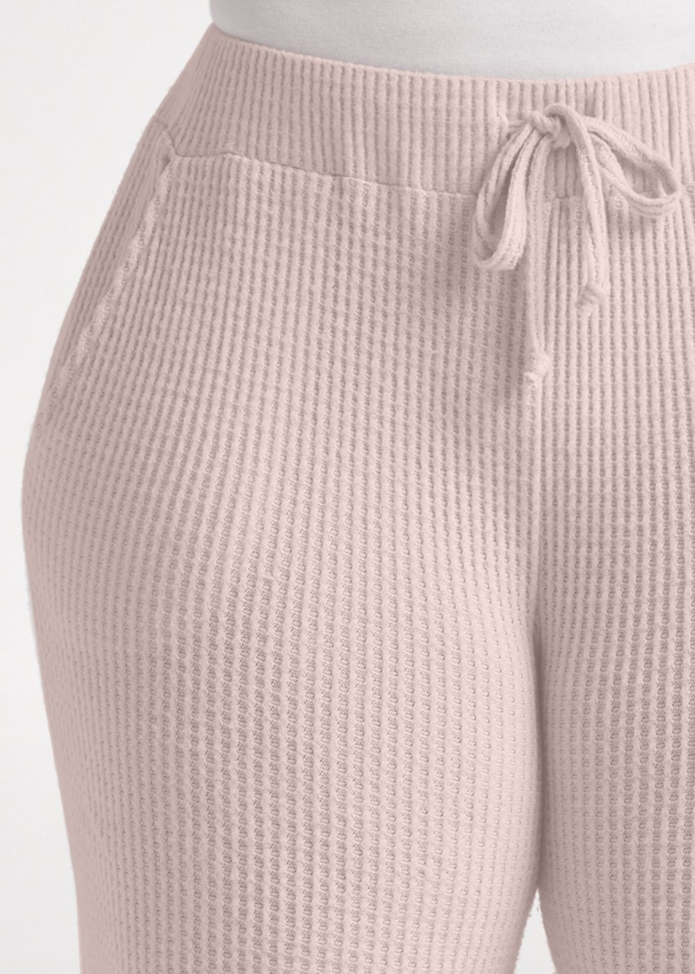 Venus Plus Size Brushed Waffle Lounge Pants in Mauve