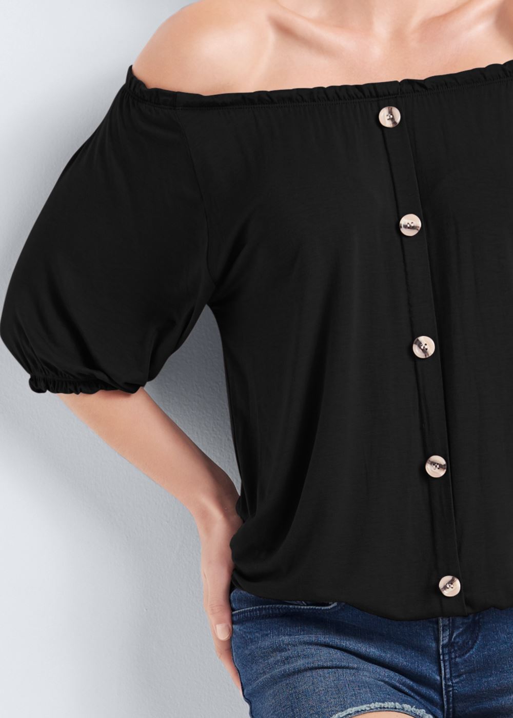 Venus Plus Size Off-The-Shoulder Casual Top