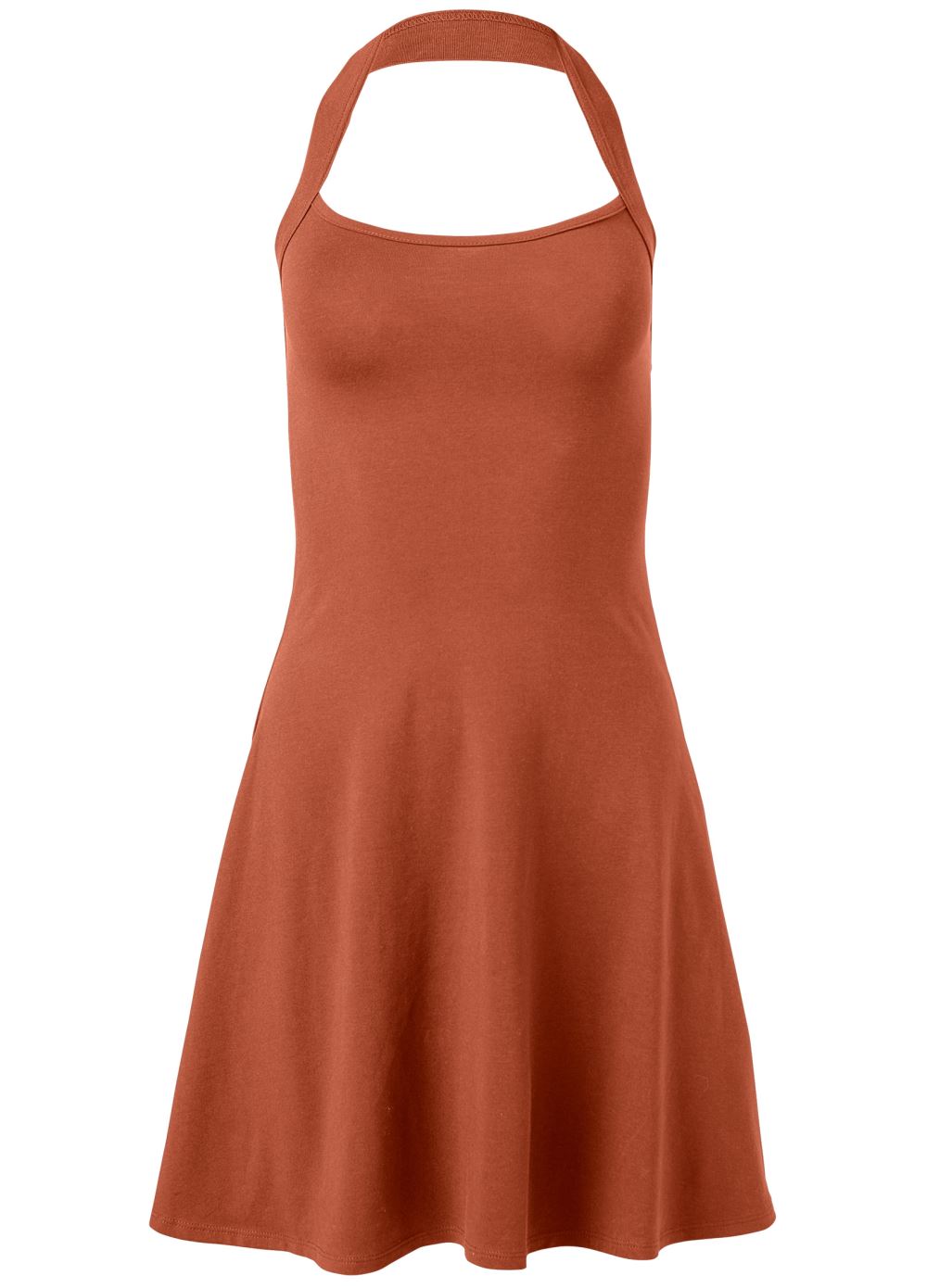Venus Burnt Orange Halter Neck Dress