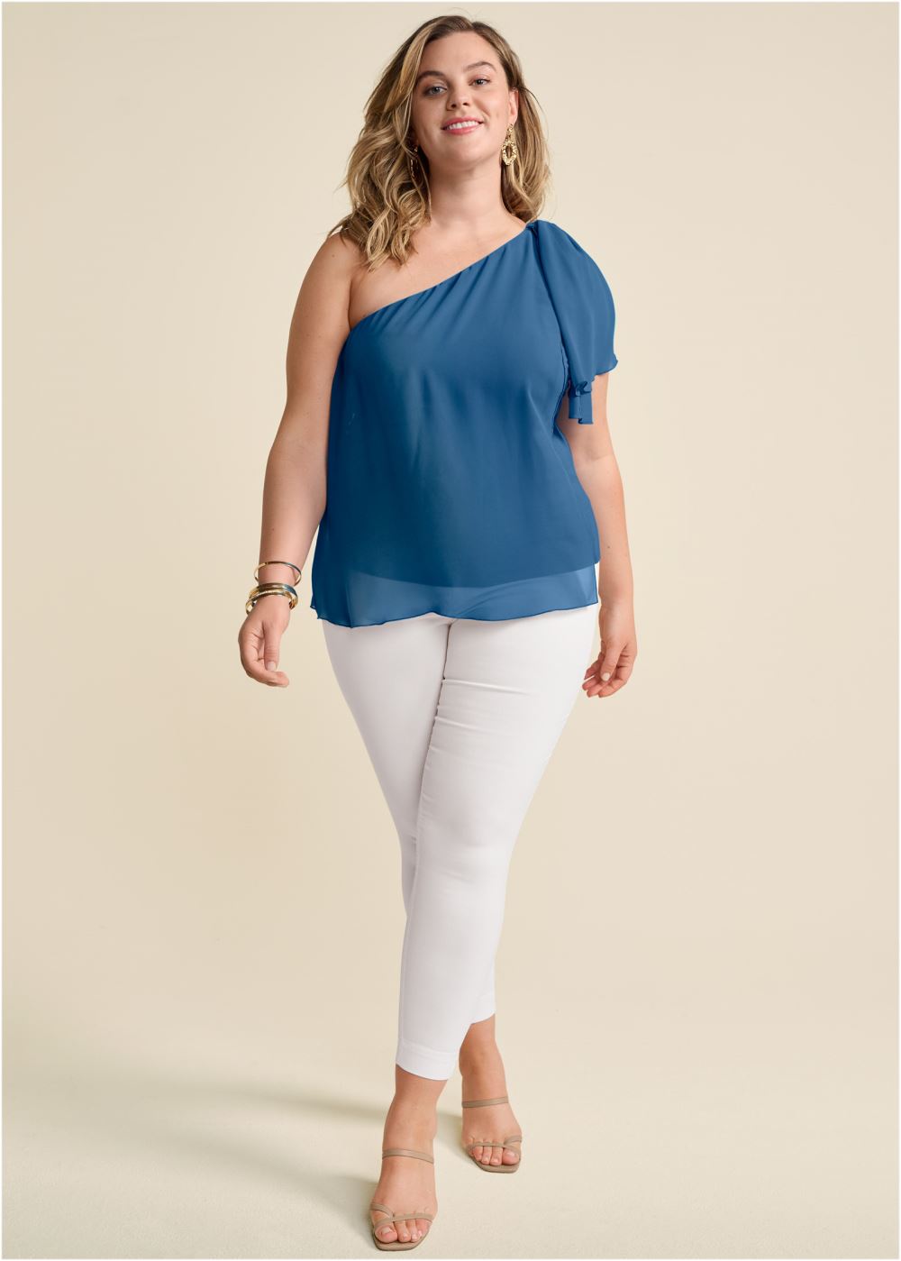 Venus Plus Size Chiffon Bow Top