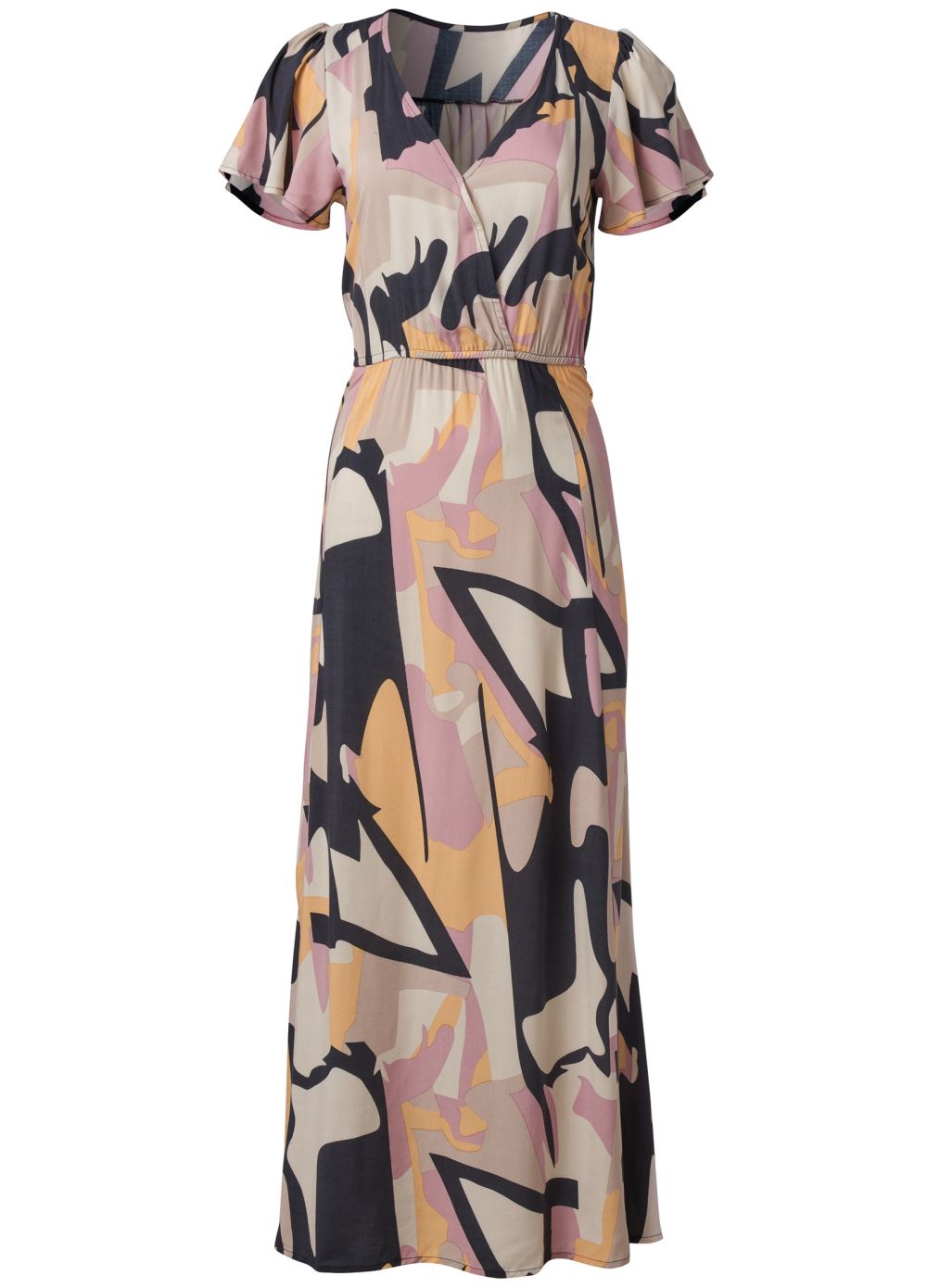 Venus Plus Size Abstract Print Maxi Dress
