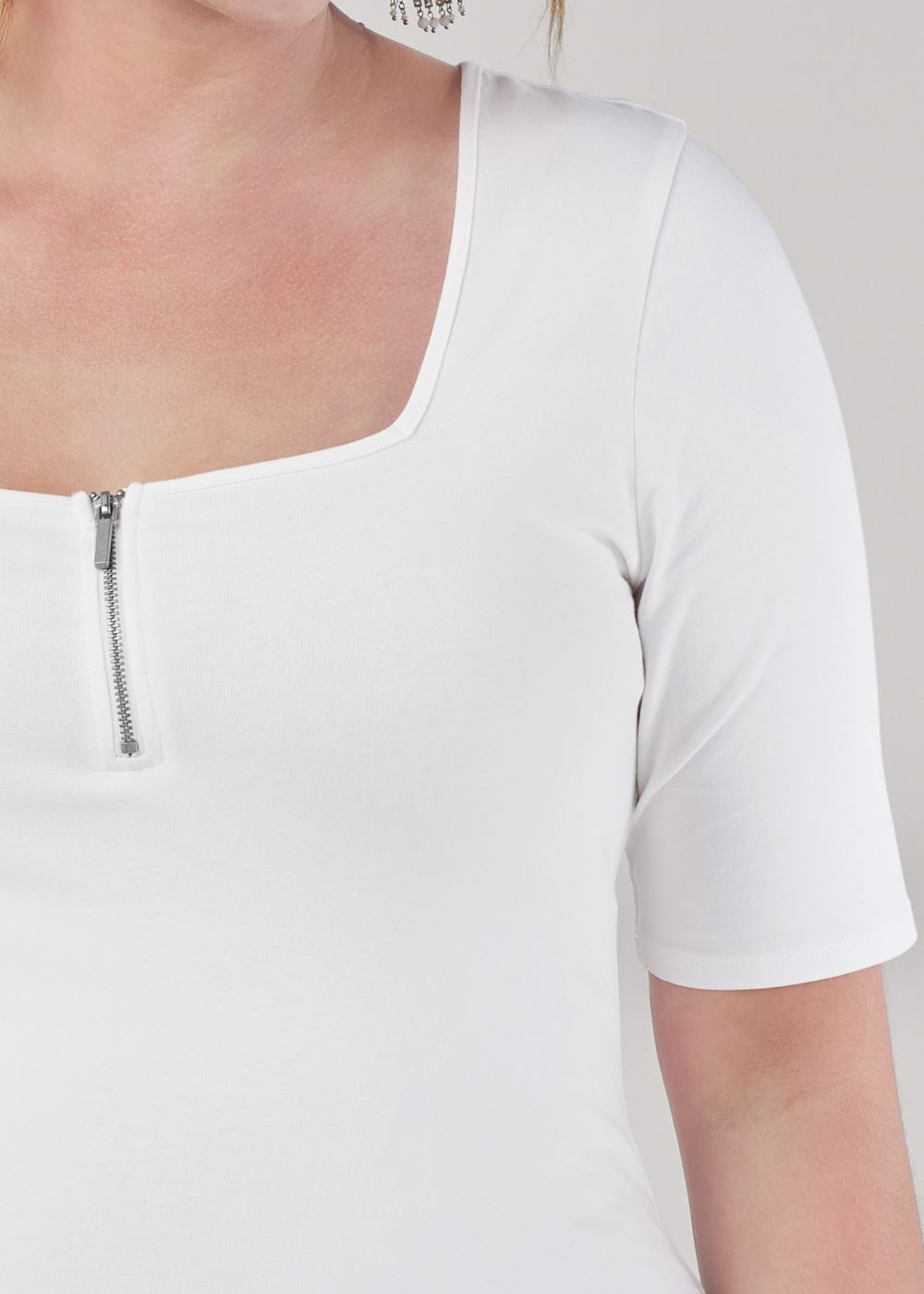 Venus Plus Size Zip-Up Long And Lean Tee