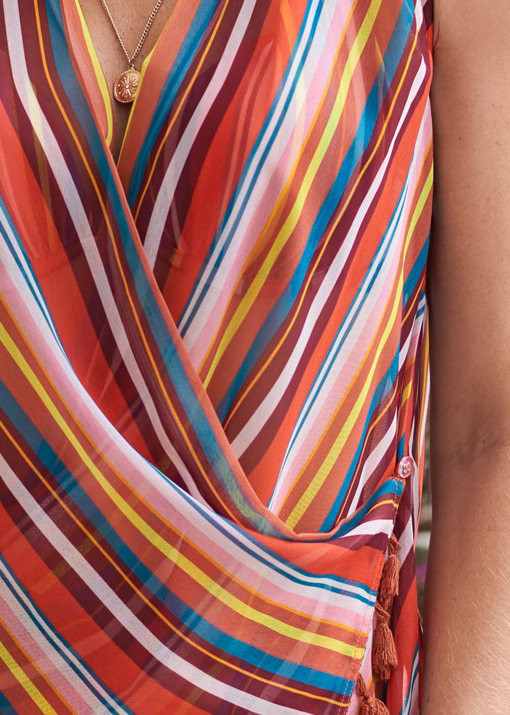Venus Wrap Kimono Cover-Up in Rory Stripe