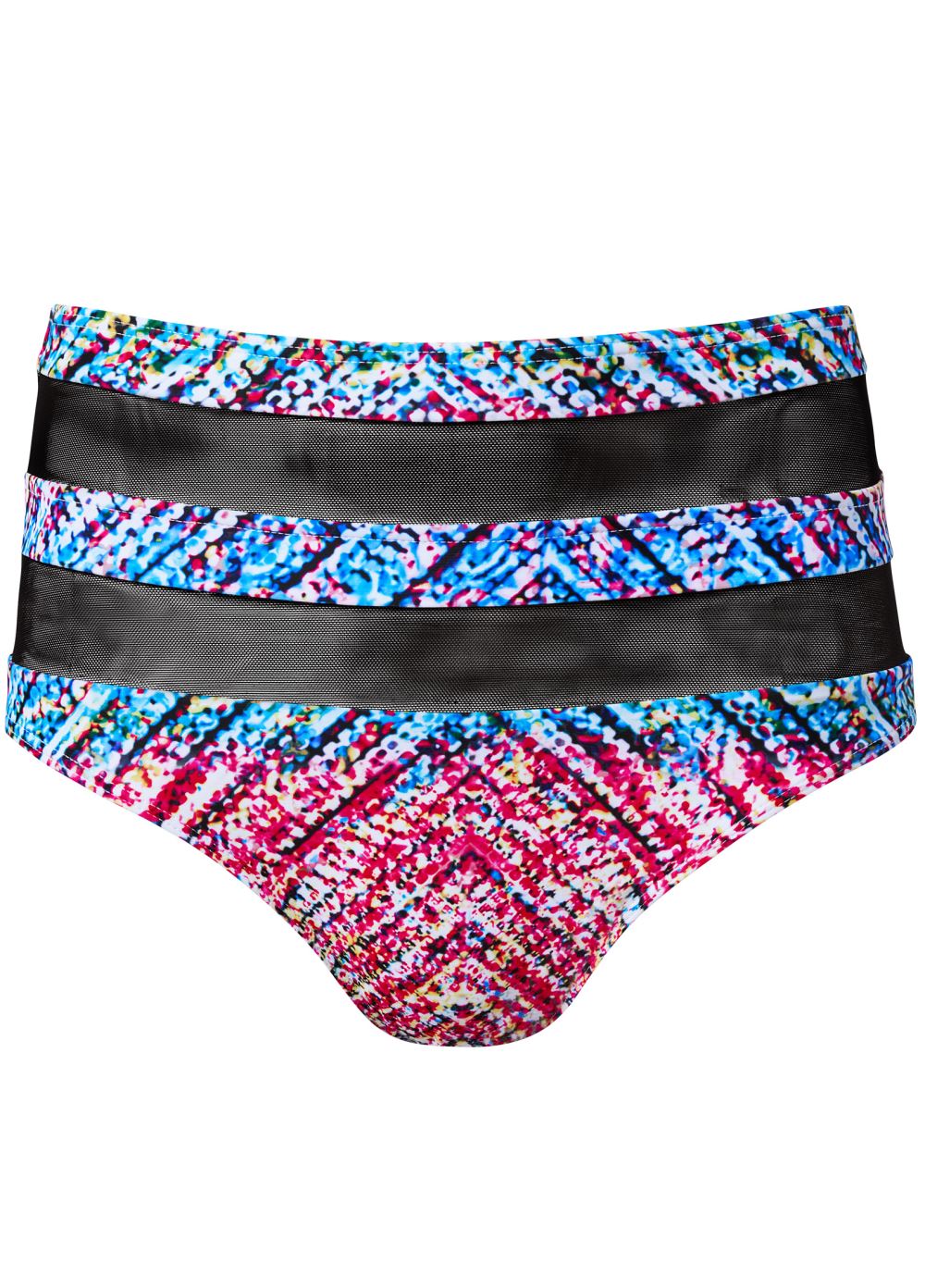 Venus Mesh Peek-A-Boo High-Waist Bottom Bikini - Sunset Jive