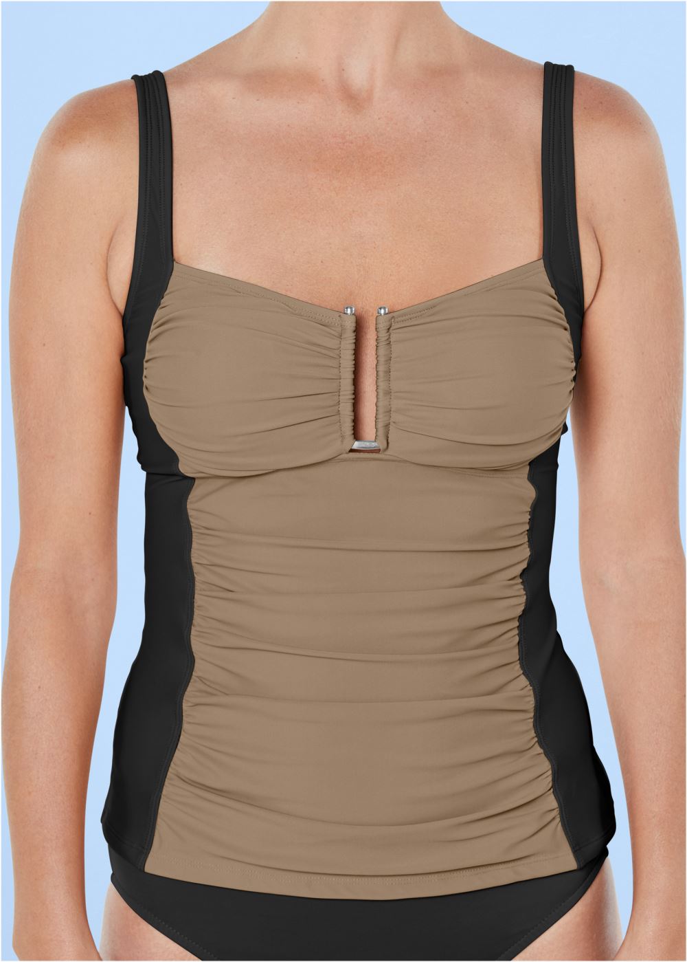 Venus Slenderizing Tankini Top Bikini - Black & Sahara