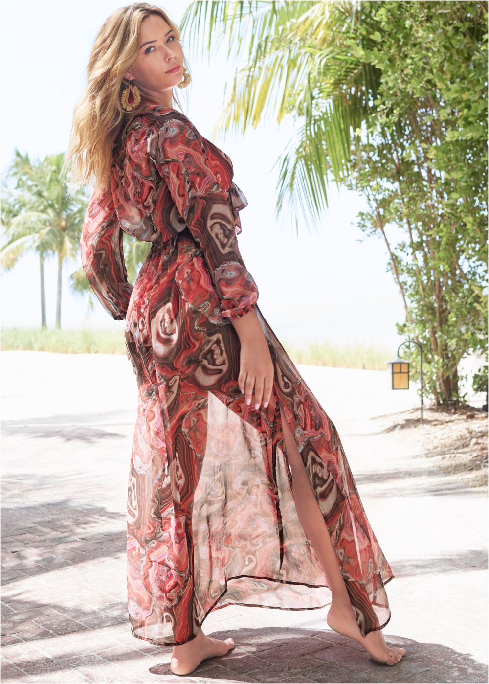 Venus Tie-Front Maxi Dress in Vivid Geode