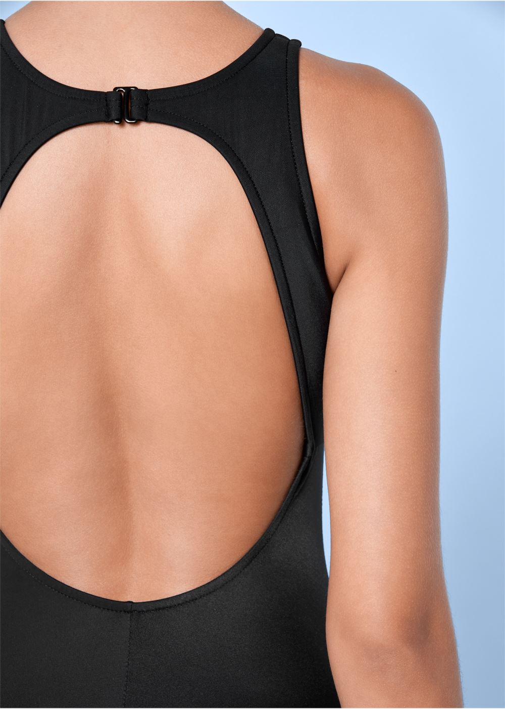 Venus Mesh Tank One-Piece Swimsuit in Black Beauty