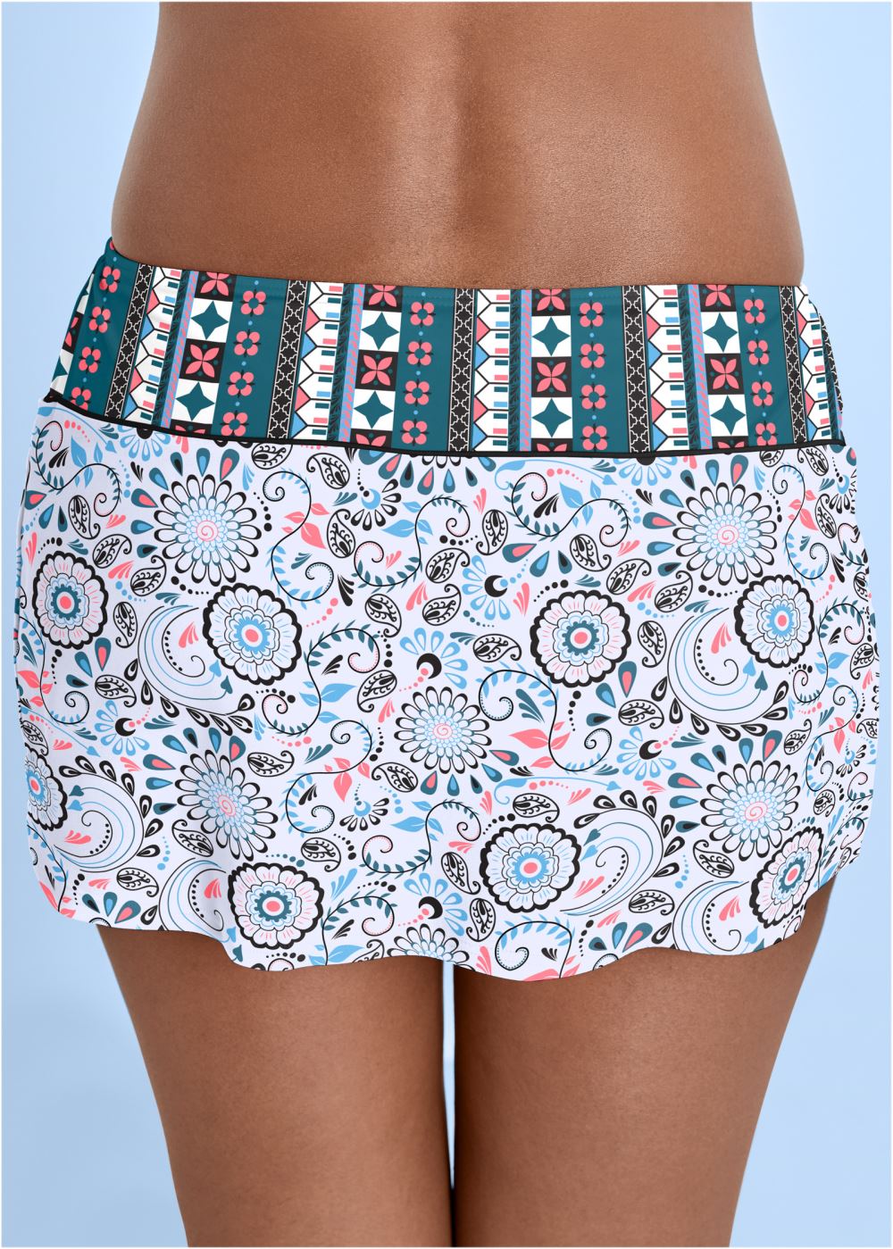 Venus Bohemian Skirted Bottom Bikini - Lotus Flowers