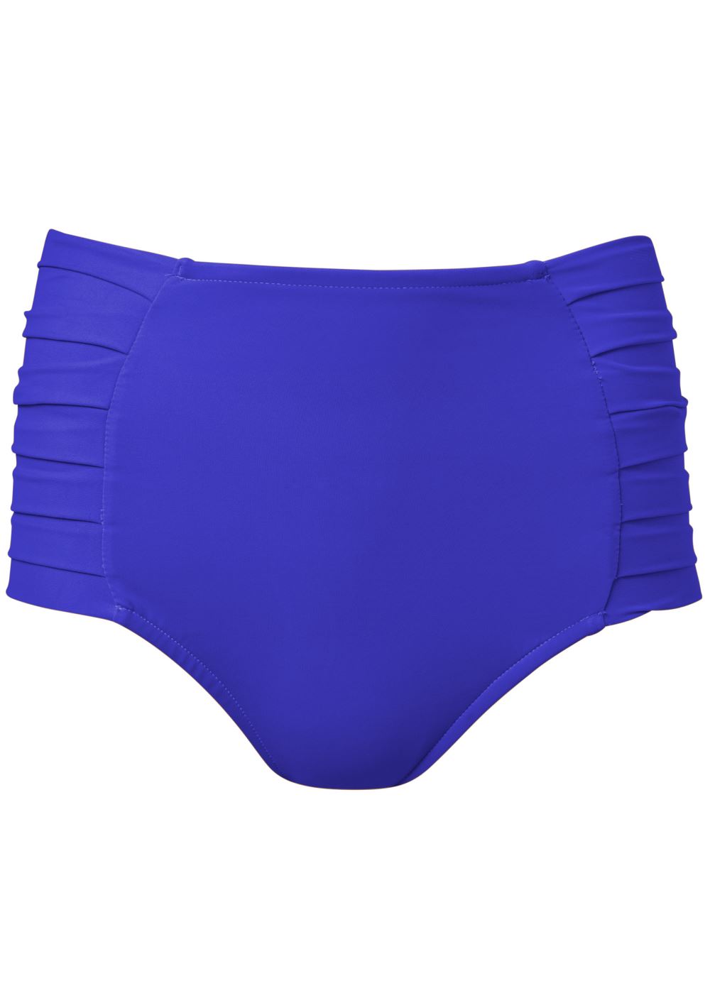 Venus Pleated High-Waist Bottom Bikini - Cobalt Blue