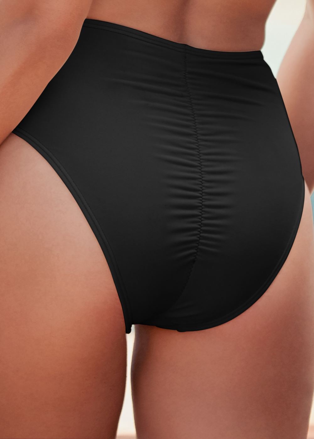 Venus Slimming Chic High-Waist Bottom Bikini - Black Beauty