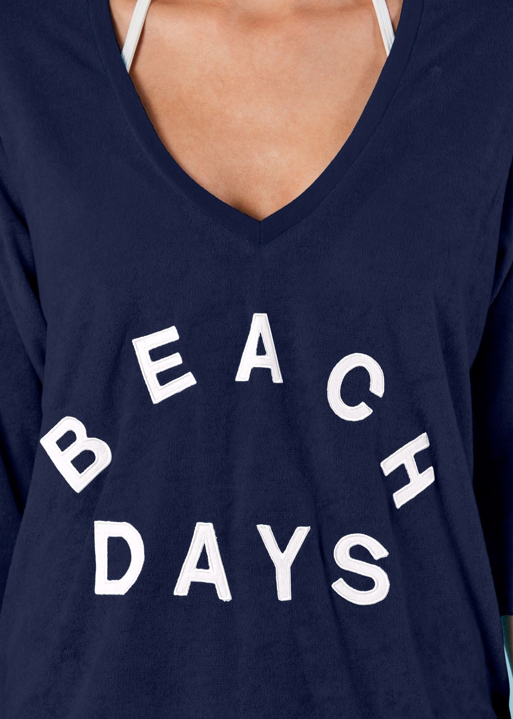 Venus Deep V Beach Cover-Up in Navy