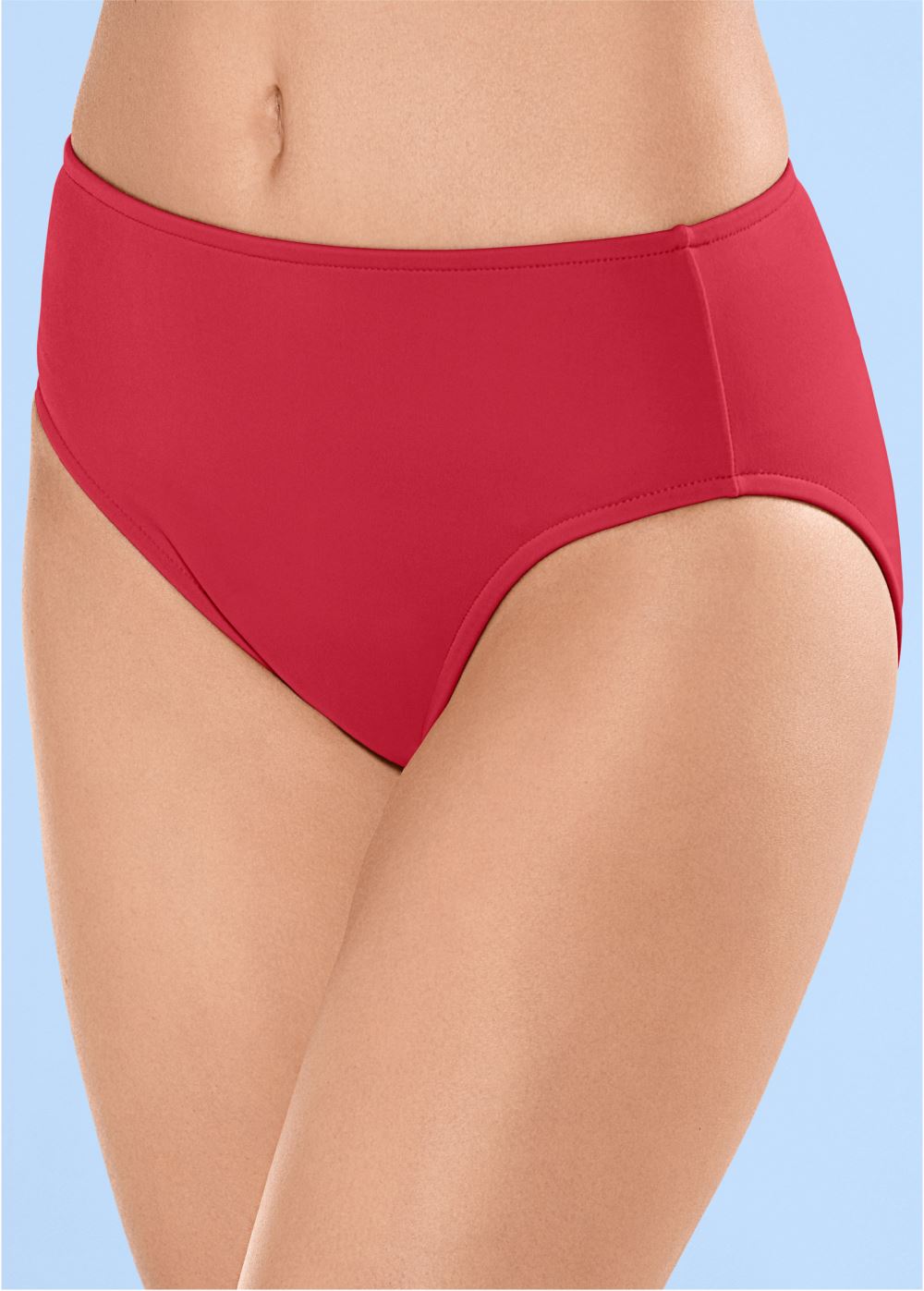 Venus Full Coverage Mid-Rise Hipster Bikini Bottom Bikini - Red Hot