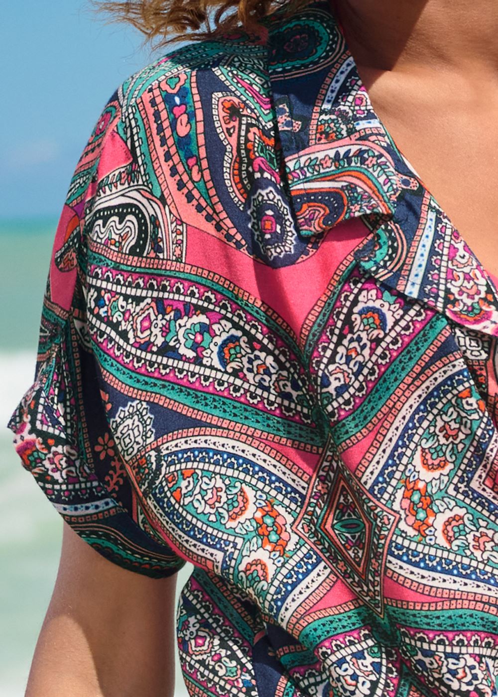 Venus Button-Down Beach Shirt in Adorn Me